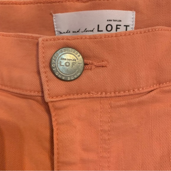 Modern Skinny jeans from Loft. Deep peach/coral color. Size 29 / 8. Like new! - Picture 2 of 4